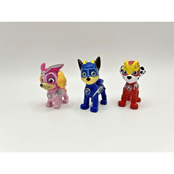 PAW PATROL Mighty Pups Skye, Chase, Marshall 2.5” Figure Lot Of 3 - Picture 7 of 7